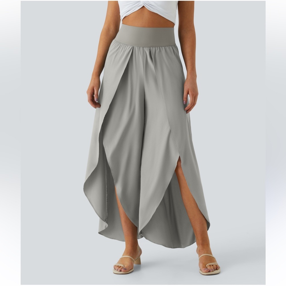 Breezeful™ High Waisted Back Waistband Pocket Palazzo Flowy Pants